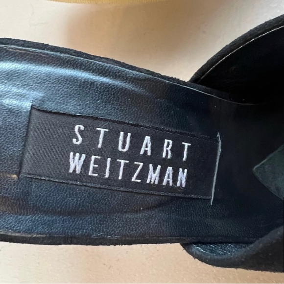 Stuart Weitzman Lucite Heel Suede Heels - Picture 8 of 9